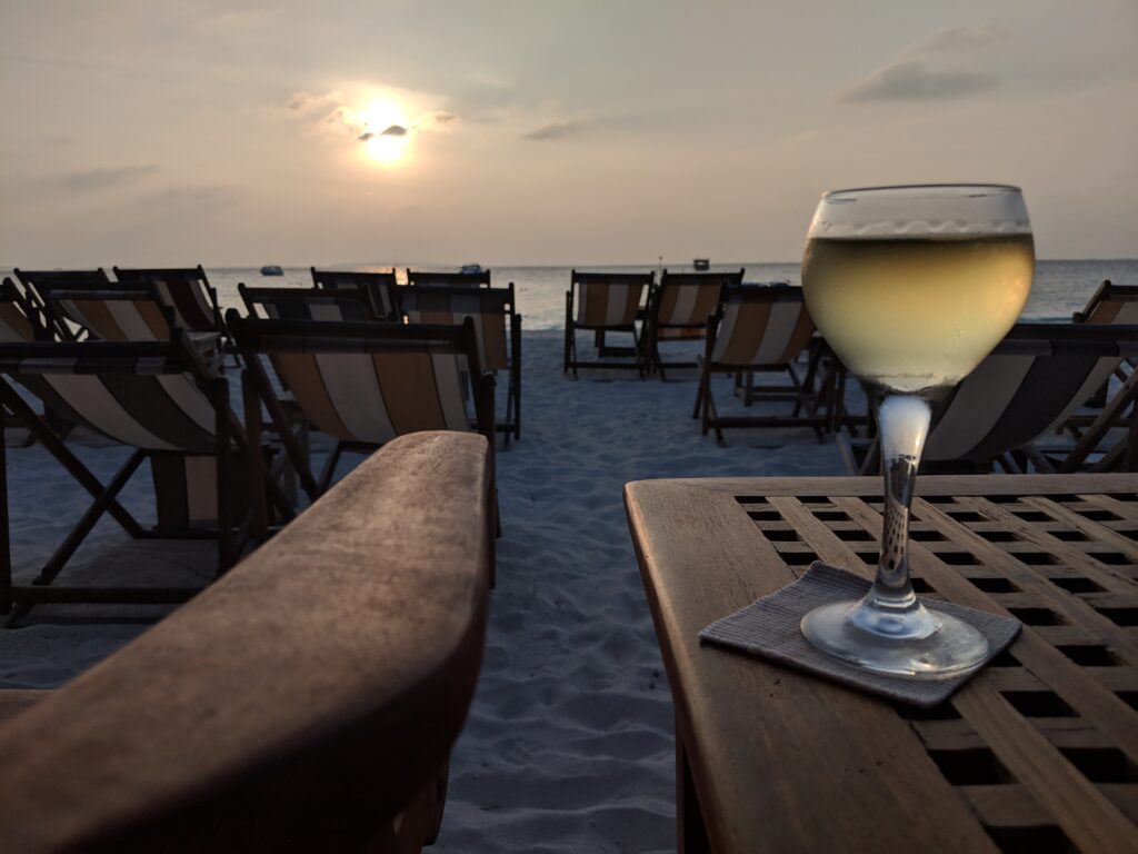 wine in the maldives. dry january blog post.